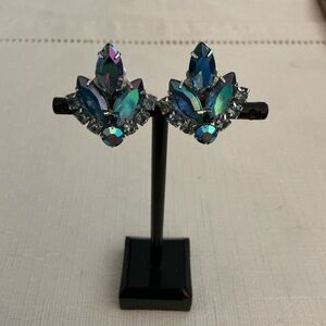 Sarah Coventry Iridescent Blue Earrings